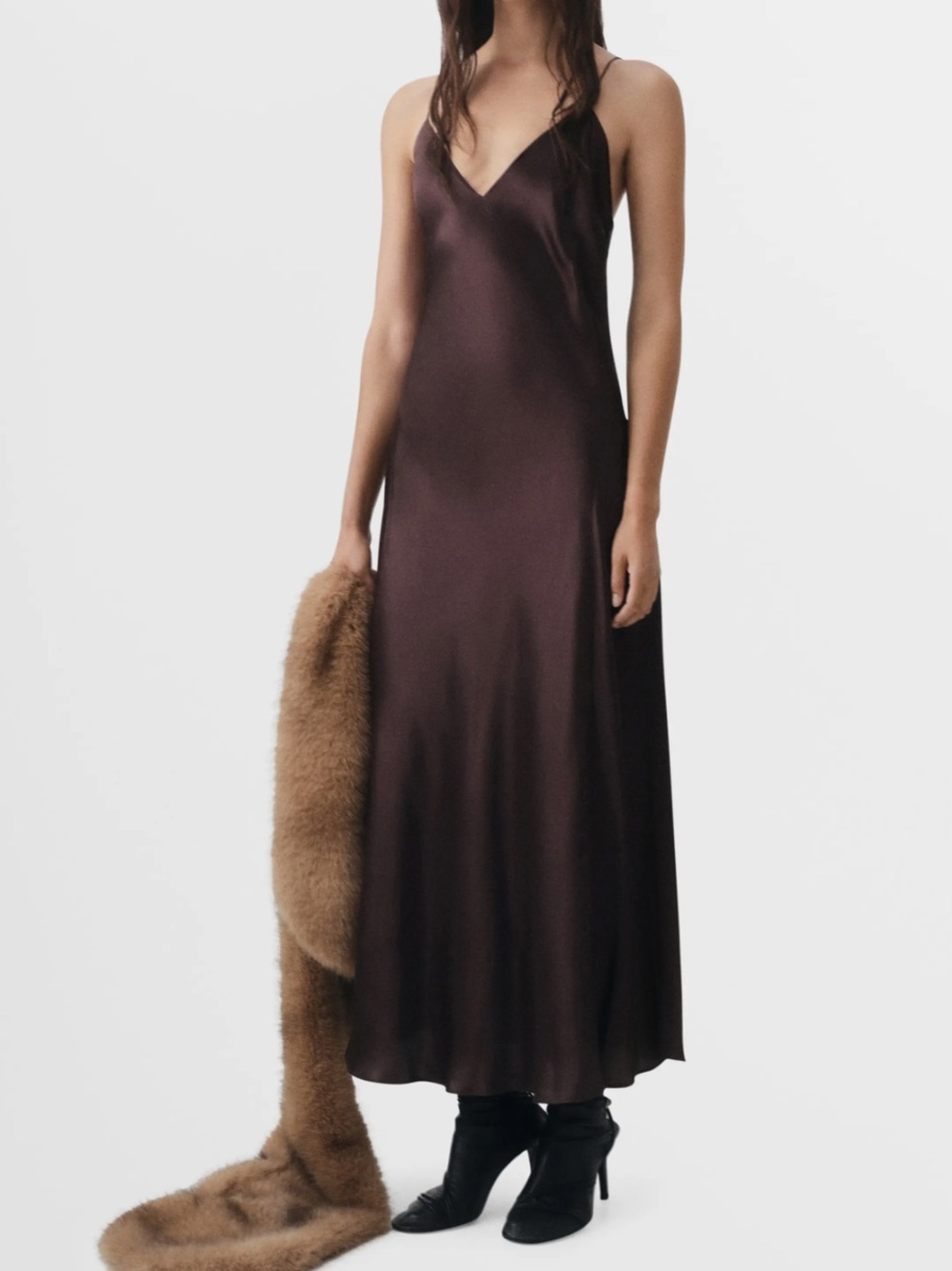 Mango satin slip dress NWT